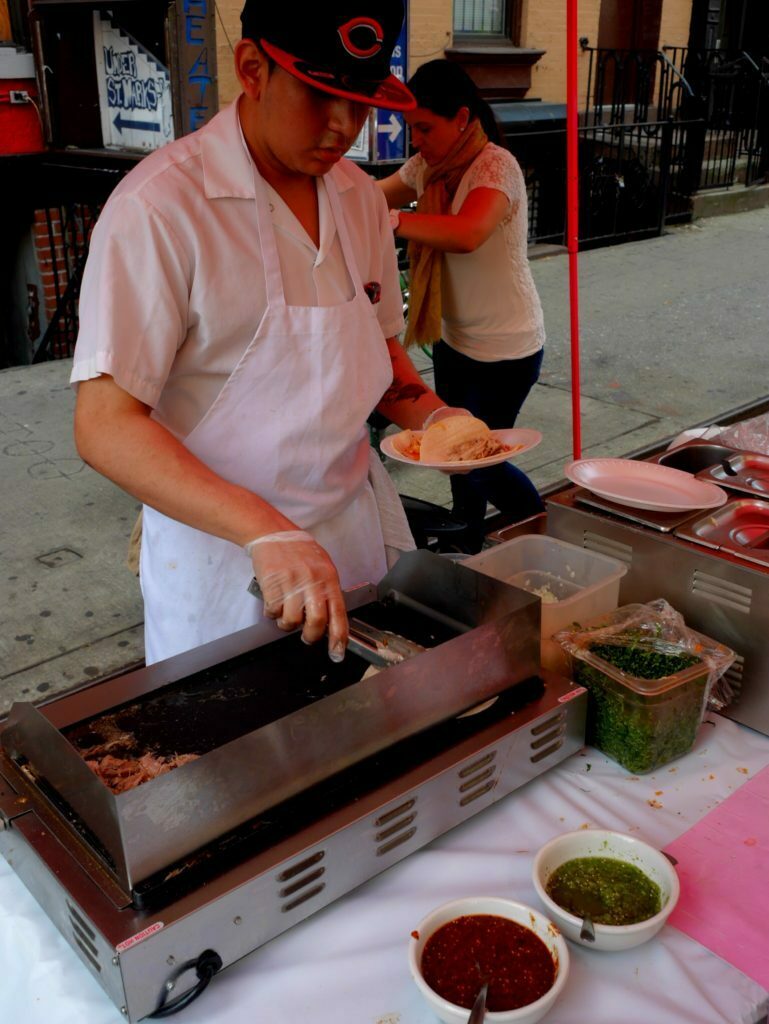 Tacos mit Tintenfischen und Hänchenfleisch in East Village